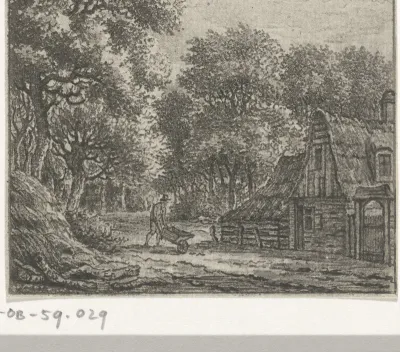 Bebost landschap met boerderij