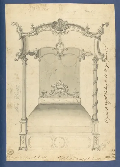 Bed, in Chippendale Drawings, Vol. I