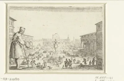 Bedelaar bij de Piazza della Santissima Annunziata te Florence