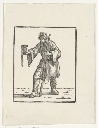 Bedelende man met een stok