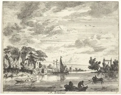 Bedrijvigheid op een rivier