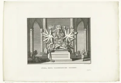 Beeld van boeddha Ixora vereerd in India
