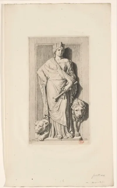 Beeld van Cybele in de oostelijke galerij van het Stadhuis op de Dam