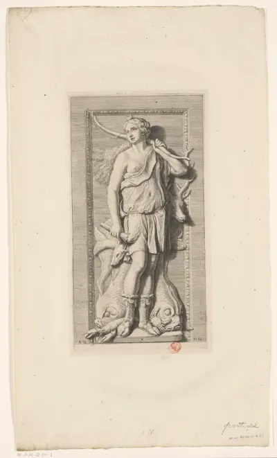 Beeld van Diana in de oostelijke galerij van het Stadhuis op de Dam