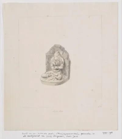 Beeld van een zittende godin (Prajñaparamita), Oost-Java