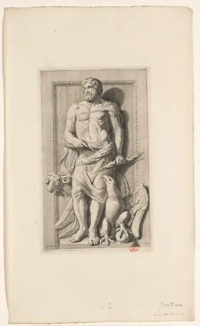 Beeld van Jupiter in de zuidelijke galerij van het Stadhuis op de Dam