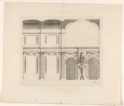 Beeld van Jupiter in de zuidelijke galerij van het Stadhuis op de Dam