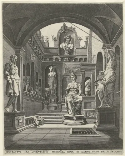 Beeldenbinnenplaats in de Casa Sassi te Rome