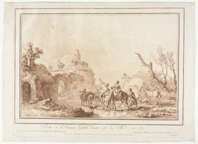 Before the Rampart of a Village