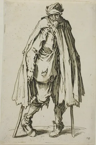 Beggar Leaning on a Stick, plate nineteen from The Beggars