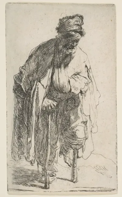 Beggar with a Wooden Leg — Rembrandt (Rembrandt van Rijn) Kanvas Tablo