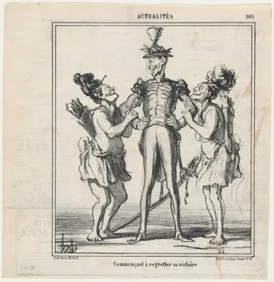 Beginning to regret his victory, from 'News of the day,' published in Le Charivari, May 4, 1868