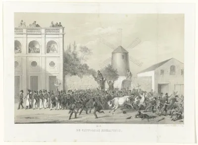 Begrafenis van Cremer verstoord door een stier, 1826