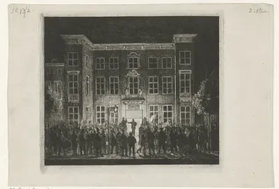 Begrafenis van de Delftsche academie, 30 juni 1864