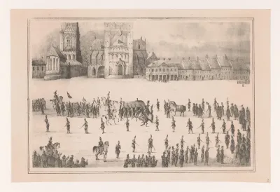 Begrafenisstoet van Andries Jan Jacob Baron des Tombe te Maastricht