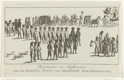 Begrafenisstoet van de hertog van Brunswijk, 1784