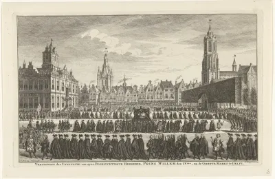 Begrafenisstoet van Willem IV te Delft, 1752