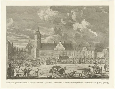 Begrafenisstoet voor Joachim Maurits baron van Kropff, 1793