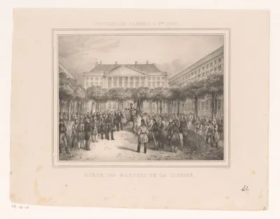 Begraven van doden op het Martelaarsplein te Brussel, 1830