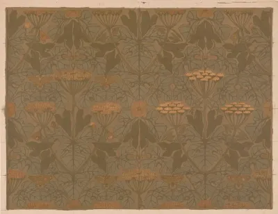 Behangpapier met schermbloemen, vlinders en libellen
