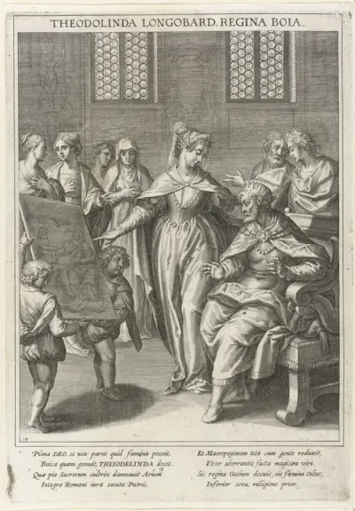 Bekering van de koning van de Lombarden door koningin Theodelinda