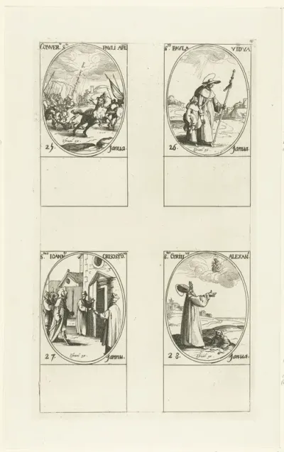Bekering van Paulus, Heilige Paula, Heilige Johannes Chrysostomus, Heilige Cyrillus van Alexandrië (25-28 januari)