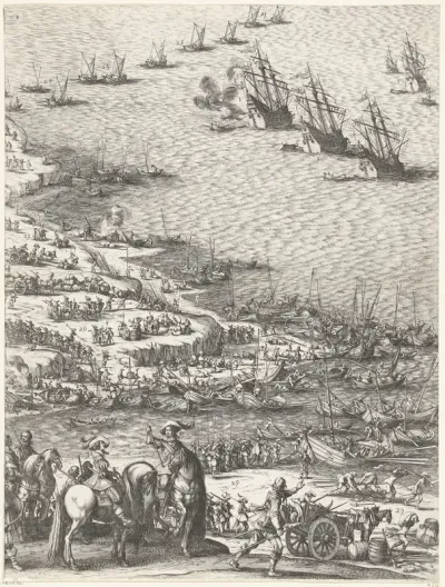 Beleg van Saint Martin op het Île de Ré, juli-november 1627 (centrale kaart, deel linksonder)