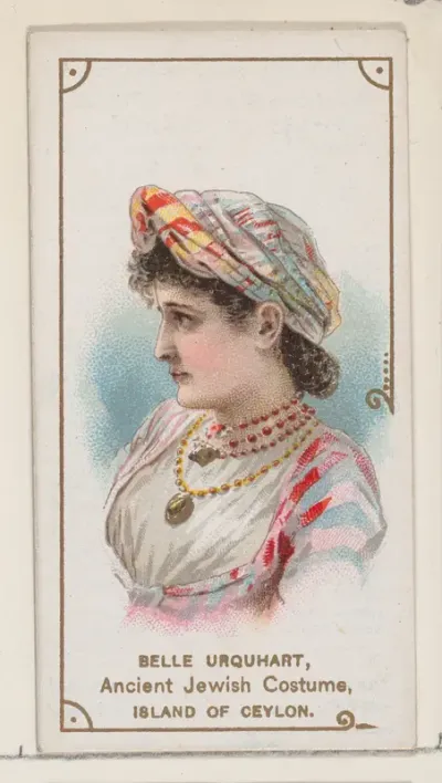 Belle Urquhart in ancient Jewish costume, Island of Ceylon, from the set Actors and Actresses, First Series (N70) for Duke brand cigarettes