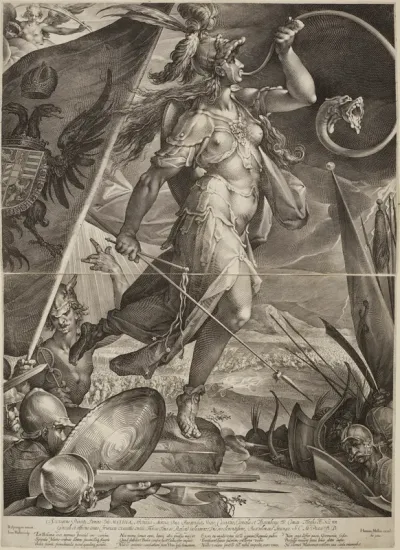 Bellona führt das imperiale Heer gegen die Türken (Allegorie)