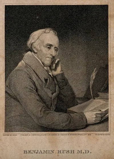 Benjamin Rush. Stipple engraving by Edwin, 1813, after T. Sully
