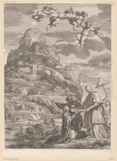 Berg Athos uitgehakt in de vorm van een reus door architect van paus Alexander VIII