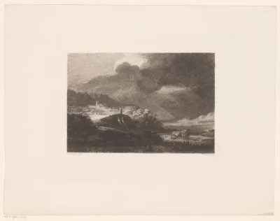 Bergachtig landschap met een brug