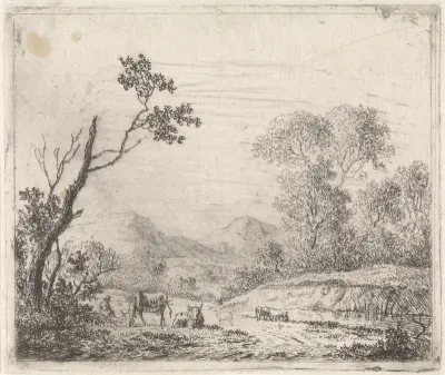Bergachtig landschap met grazend vee