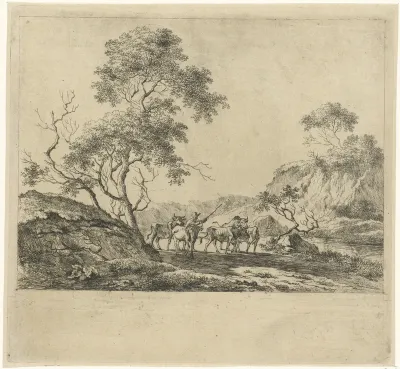 Bergachtig landschap met koeien