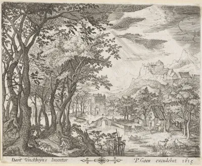 Bergachtig rivierlandschap