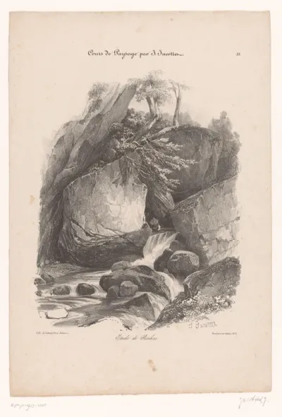 Bergbeek tussen de rotsen