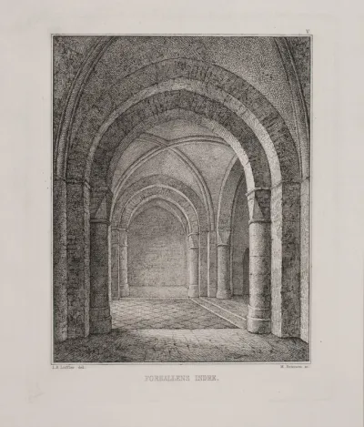 Bergen klosterkirke. Forhallens indre