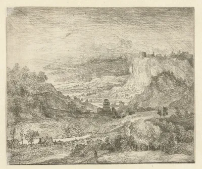 Berglandschap met aankomende storm