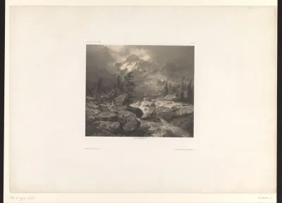 Berglandschap met beek langs rotsen