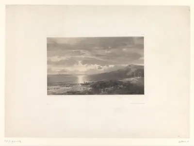 Berglandschap met boten op een meer