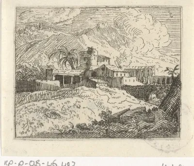 Berglandschap met bouwsels