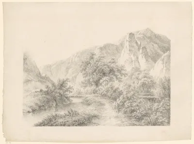 Berglandschap met brug