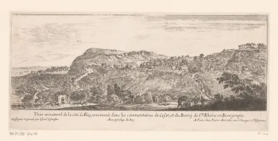 Berglandschap met de stad Alise