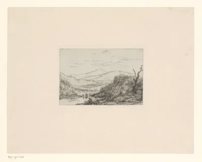 Berglandschap met doorwaadbare plaats