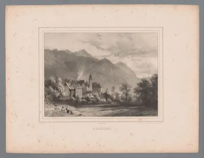 Berglandschap met dorp