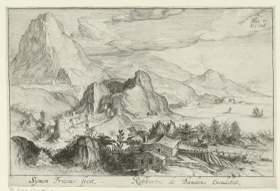 Berglandschap met een huis op de voorgrond