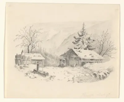 Berglandschap met een hut
