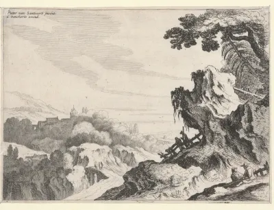Berglandschap met een pad door rotsen