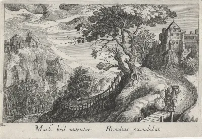 Berglandschap met een versterkt gebouw