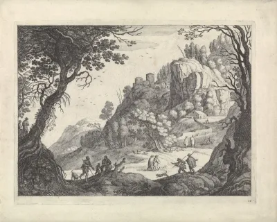 Berglandschap met figuren